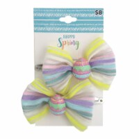 Easter Egg Hair Bows - Pink/Purple Perspective: Main