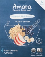 Amara Organic Oats n' Berries Baby Food Pouches