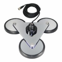 5-Inch Tri-Magnet CB Antenna Mount with Rubber Boots and 18-Foot RG58A/U Coaxial Cable