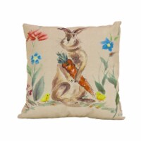 National Tree Company Bunny with Carrots Decorative Pillow, Cream, Easter Collection, 16