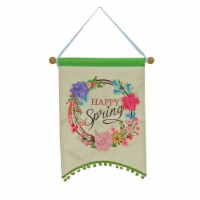 National Tree Company Happy Spring Hanging Banner Decoration, White, Easter Collection, 18