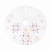 HGTV Home Collection Boho Velvet Snowflake Embroidered Tree Skirt , Multicolor, 54in