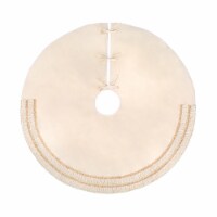 HGTV Home Collection Fringe Detail Tree Skirt, Off White, 52in