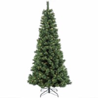 7 1/2' Pilchuck Pine Hinged Tree with Warm White LED Lights