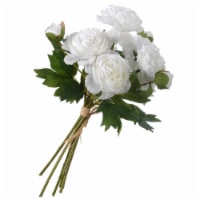 National Tree RAS-V0918-1 12.25 in. Green & White Artificial Peonies Flower Bouquet