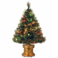 36  Fiber Optic Ice Tree with Revolving LED Gold Base & 50 multi Lights