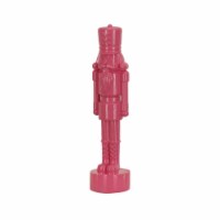 HGTV Home Collection Resin Christmas Themed Nut Cracker, Polyresin and Stone Powder, Pink,
