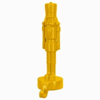HGTV Home Collection Resin Bavarian Style Nut Cracker Stocking Holder, Yellow, 10in