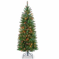 National Tree Company Kingswood 4.5 Ft Slim Artificial Tree with Lights & Stand