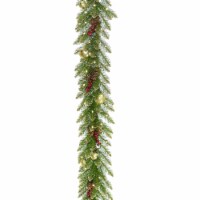 National Tree Company Pre-Lit Artificial Christmas Garland, Green, Dunhill Fir, With Pine