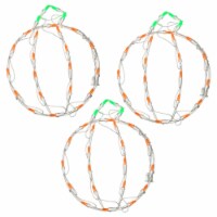 14 Halloween Lighted Mini Pumpkin Trio Decoration