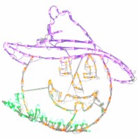 32 Halloween Lighted Witch Hat Jack-O-Lantern Decoration