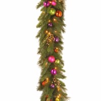 National Tree Company Pre-Lit Artificial Christmas Garland, Green, Kaleidoscope, White