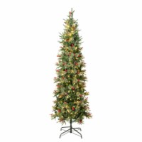 National Tree Company First Traditions Pre-Lit Virginia Blue Pine Slim Christmas Tree with