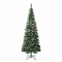 National Tree Company First Frosted Traditions Slim Christmas Tree with Hinged Branches,