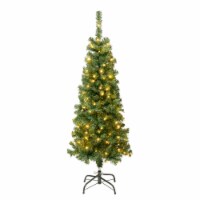 National Tree Company First Traditions Pre-Lit Artificial Linden Spruce Christmas Tree, Warm