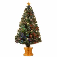 48  Fiber Optic Fireworks Shiny Gold Lantern Tree with Clear Top Star in Gold Column Base