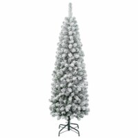 National Tree Company First Traditions Acacia Flocked Tree Slim Christmas Tree, 6 ft