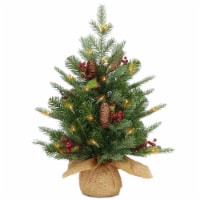 2' Feel Real(R) Nordic Spruce Small Tree with Cones & Red Berries in Burlap