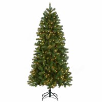 National Tree Company 6.5 ft Pre-lit 'Feel Real' Artificial Slim Downswept Christmas Tree,