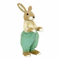 National Tree Company Standing Bunny Table Decoration, Soft Straw with Foam Base, White Shirt
