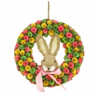National Tree Company Artificial Hanging Wreath, Foam Base, Decorated with Colorful Flower