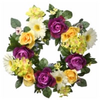 National Tree Company 18 Hydrangea, Daisy and Rose Wreath