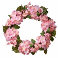 National Tree Company 24 Pink Hydrangea Wreath