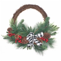 24 Christmas Mixed Pine and Berries Wreath
