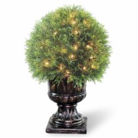 27  Upright Juniper Ball Topiary Tree in a Decorative Urn with 70 Clear Lights