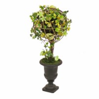 National Tree Company 26 Artificial Single Ball Topiary, Green, Decorated with Flower