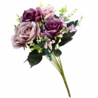 National Tree RAS-H18029PU-1 19 in. Purple Artificial Large Rose Flower Bouquet on Stick