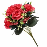 National Tree RAS-H18029RD-1 19 in. Red Artificial Large Rose Flower Bouquet on Stick