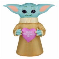 National Tree Company 20 Inflatable Valentine's Baby Yoda, Battery Operated, Valentine's Day