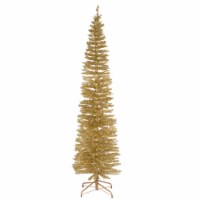 7' Champagne Gold Tinsel Tree with Metal Stand
