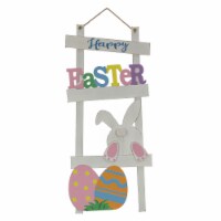 National Tree Company Happy Easter Hanging Wall Decoration, White, Includes Hanging Loop,