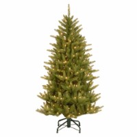 4 1/2' Feel Real(R) Natural Fraser Slim Hinged Tree with 300 Clear Lights