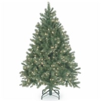 National Tree Company 4.5 ft Pre-Lit 'Feel Real' Artificial Full Downswept Christmas Tree,
