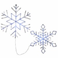LED Light Ice Crystal Snowflakes, Set of 2