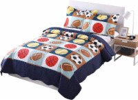 MarCielo Kids Football Soccer Quilt Bedspread Set For Teens Girls Boys