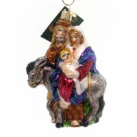 Old World Christmas Flight To Egypt Glass Mary Joseph Baby Jesus Donkey 10209