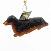 Old World Christmas LONG-HAIRED DACHSHUND Glass Ornament Dog Puppy 12493