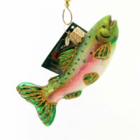 Old World Christmas Alpine Rainbow Trout Glass Ornament Lake Fishing 12494