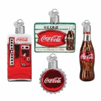 Old World Christmas Coca Cola Mini Diner Set Glass Ice Cold 14031