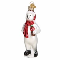Old World Christmas Coca-Cola Polar Bear Set Blown Glass Holiday Ornament For Tree