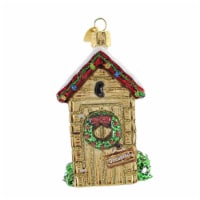 Old World Christmas Holiday Outhouse Glass Snow Covered Roof 20130