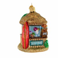 Old World Christmas Tiki Hut Glass Rest Relaxation 20131