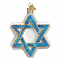 Old World Christmas 3.5 Inches Star Of David Glass Hanukkah Hebrew Shield 22033
