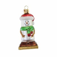 Old World Christmas S'mores Snowman Glass Marshmellows Chocolate 24216