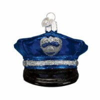 Old World Christmas Police Officers Cap Glass Security Safety 32138